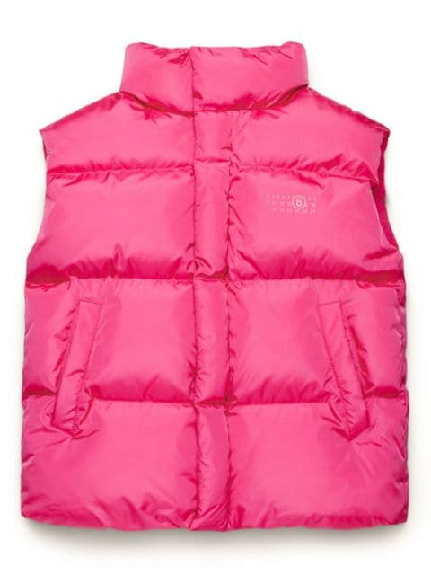 MM6 Maison Margiela Kids logo-print padded gilet