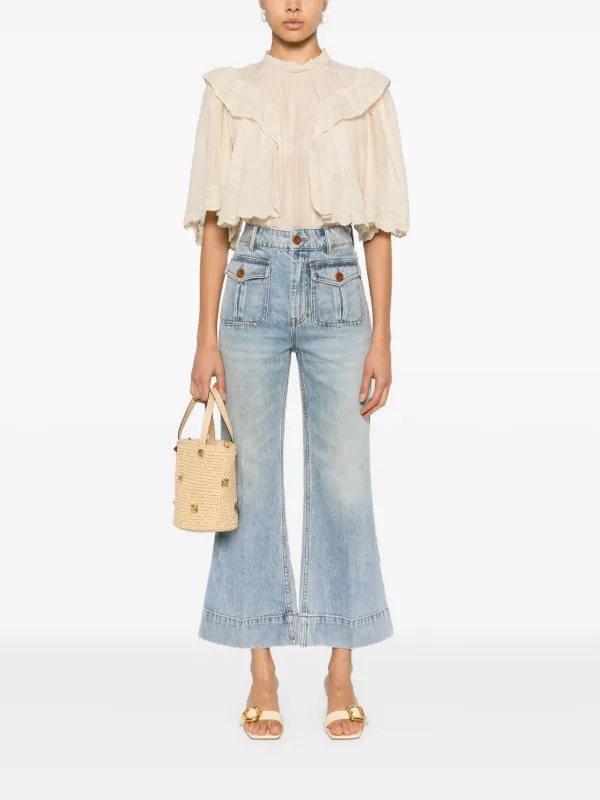 ZIMMERMANN Flared Cropped Jeans | Blue | FARFETCH