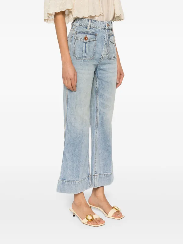 ZIMMERMANN Flared Cropped Jeans | Blue | FARFETCH