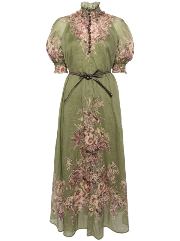 ZIMMERMANN Ottie Swing Maxi Dress | Green | FARFETCH JO