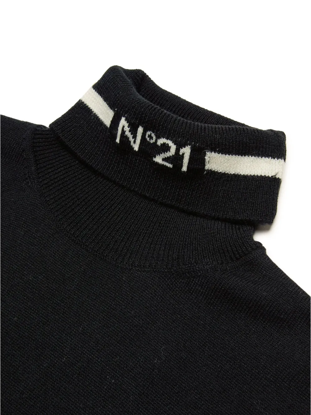 Nº21 Kids Fijngebreide coltrui Zwart