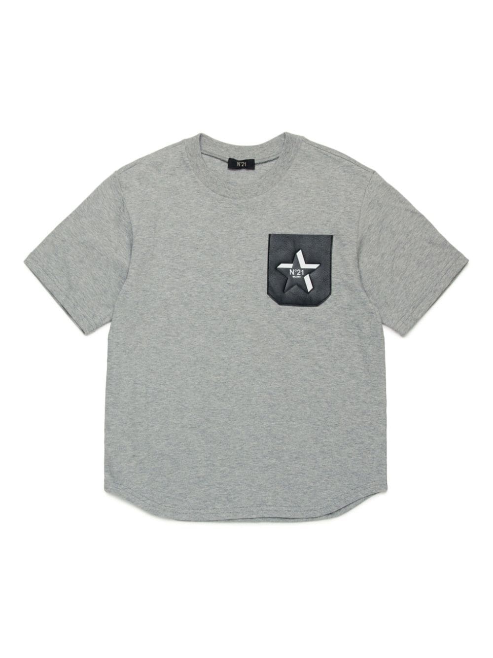 N°21 Kids' Logo-patch Cotton T-shirt In Grey