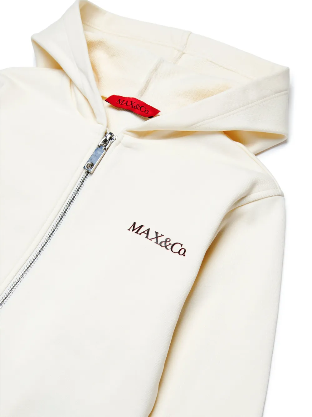 Max & Co Zip-up Cotton Hoodie In White