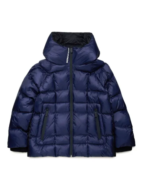DSQUARED2 KIDS logo-print hooded puffer jacket