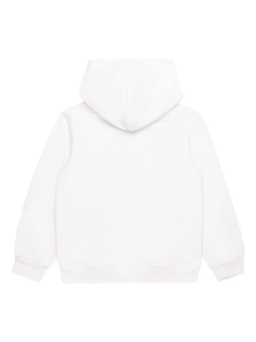 Shop Dsquared2 Logo-print Cotton Hoodie In White