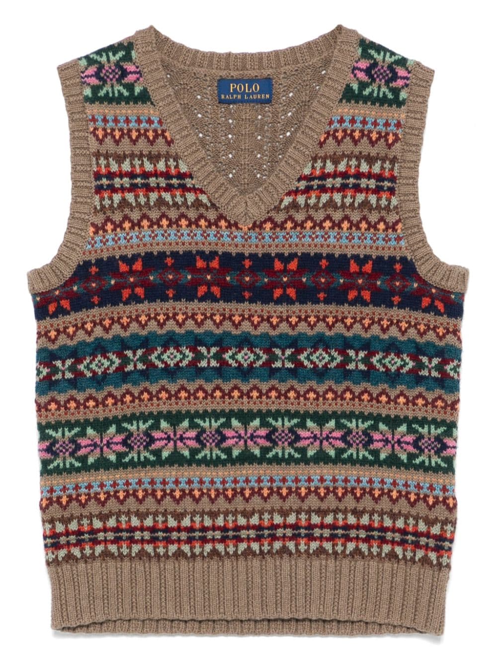 Ralph Lauren Kids Top mit Fair-Isle-Strickmuster - Braun