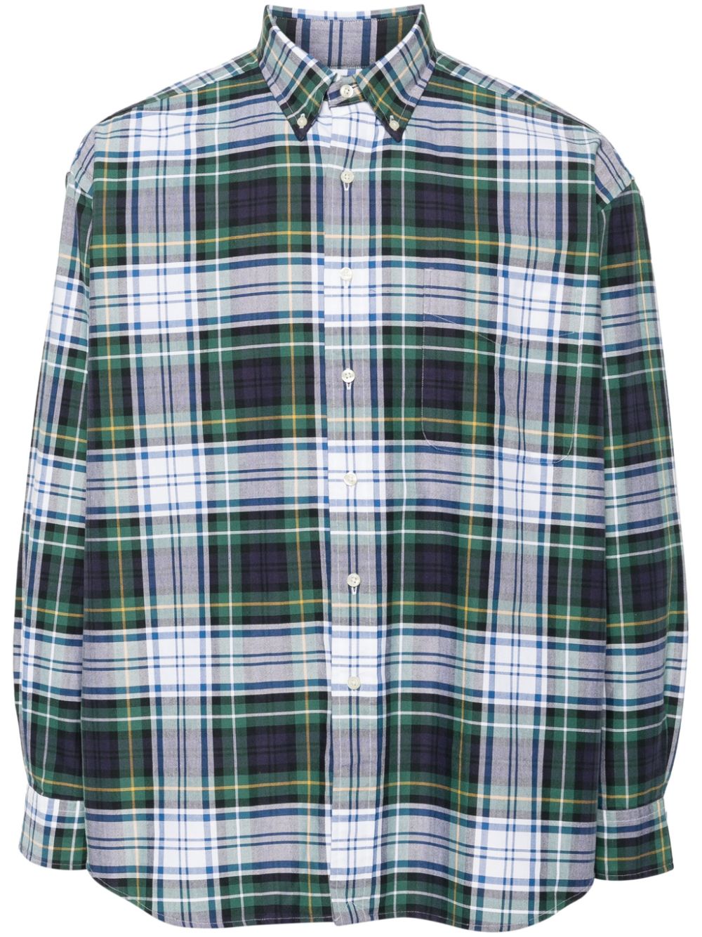 plaid-check cotton shirt