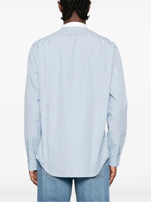 Polo Ralph Lauren band-collar Cotton Shirt | Blue | FARFETCH CY