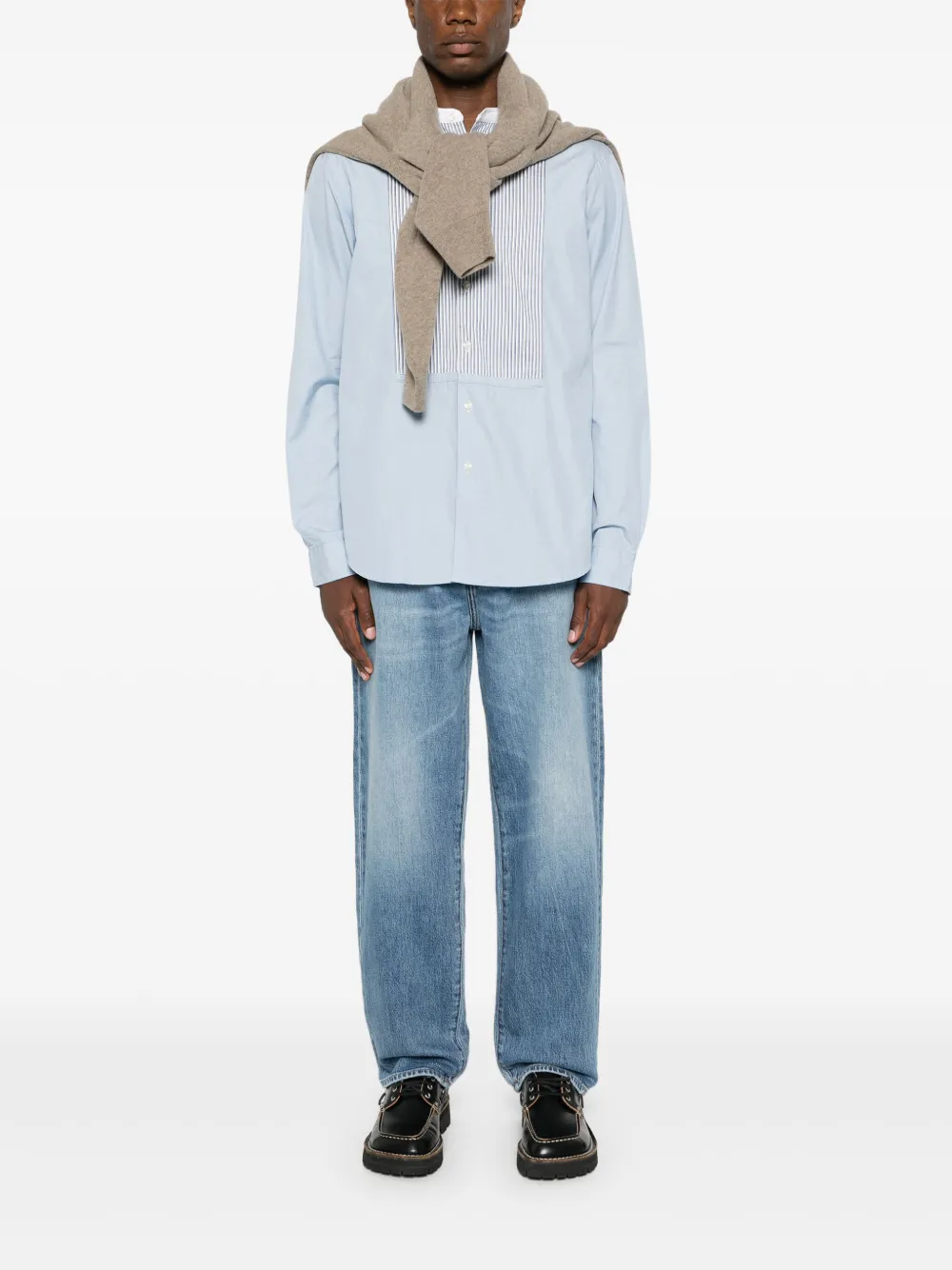 Polo Ralph Lauren Overhemd met bandkraag - Blauw