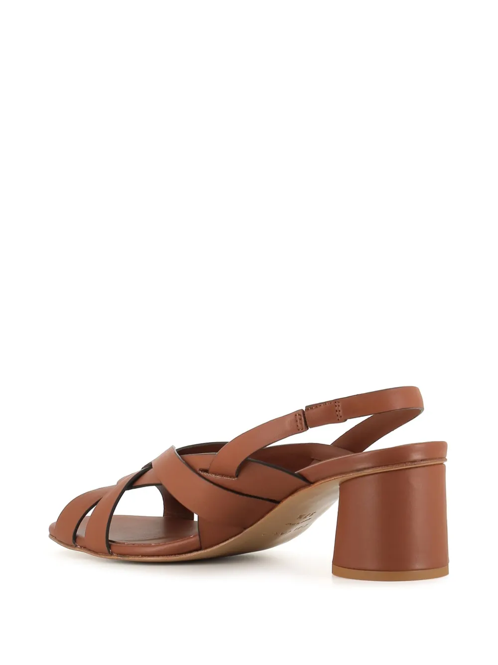 Shop Del Carlo 65mm Leather Sandals In Brown