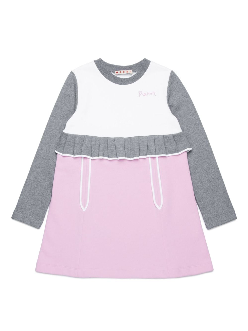 Marni Kids Jurk met patchwork Wit