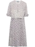 Prada floral-print midi dress - Purple