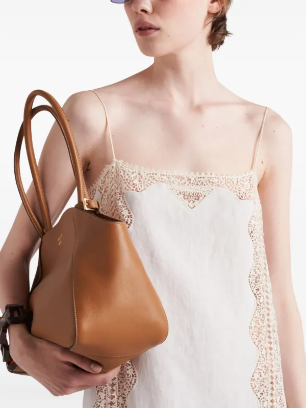 【プラダ・PRADA】Linen dress Prada Linen Mini Dress with Lace Embroidery - Bergdorf Goodman