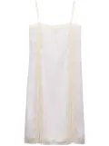 Prada lace-trimmed linen midi dress - White