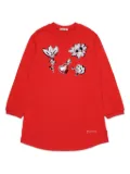 Marni Kids sequin embroidery sweatshirt-dress - Red