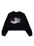 MM6 Maison Margiela Kids cat-print cotton sweatshirt - Black