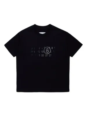 MM6 Maison Margiela Kids logo-detail T-shirt | Black | FARFETCH CA