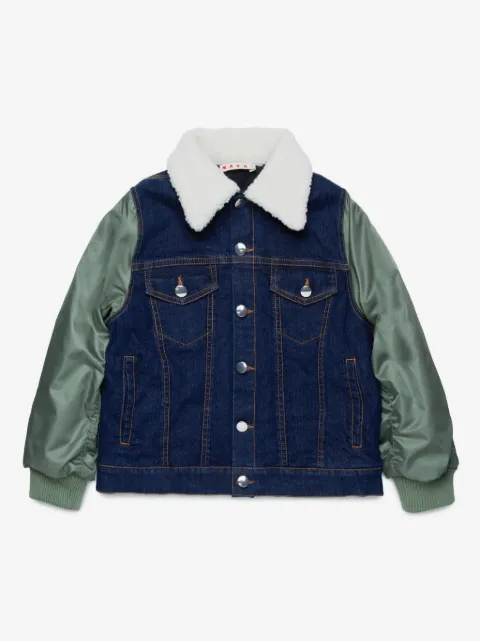 Marni Kids chamarra bomber con cuello texturizado