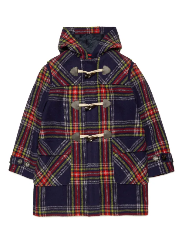 Kids plaid-check Pattern Wool Coat Blue FARFETCH ID