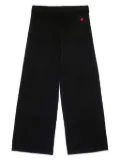 MAX&Co. Kids heart-embroidered wide-leg trousers - Black