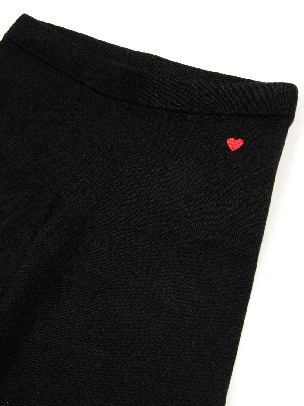 MAX&Co. Kids Broek met wijde pijpen en geborduurde harten Zwart