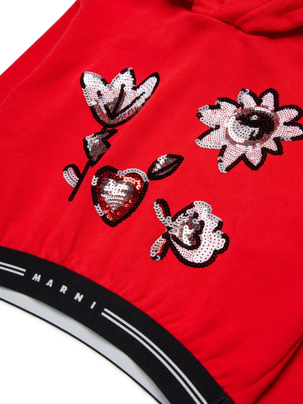 Marni Kids Hoodie verfraaid met kristallen Rood