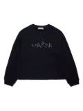 Marni Kids bead embellished cotton swearshirt - Black