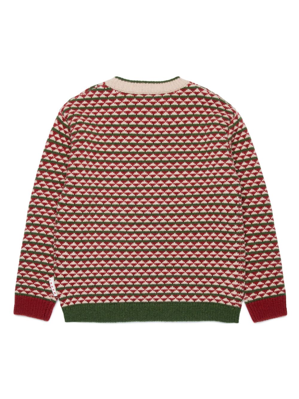 Marni Kids Geometrisch gebreide trui van wolblend - Rood