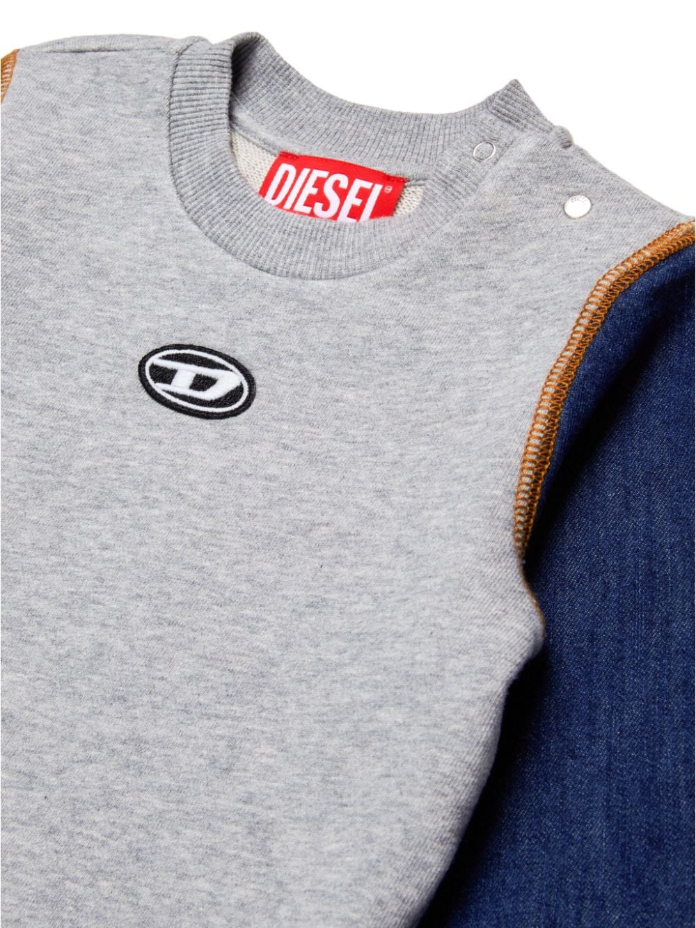 Shop Diesel Oval D Panelled Sweatshirt In Grau