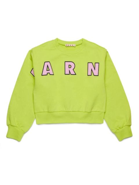 Marni Kids logo-print cotton sweatshirt