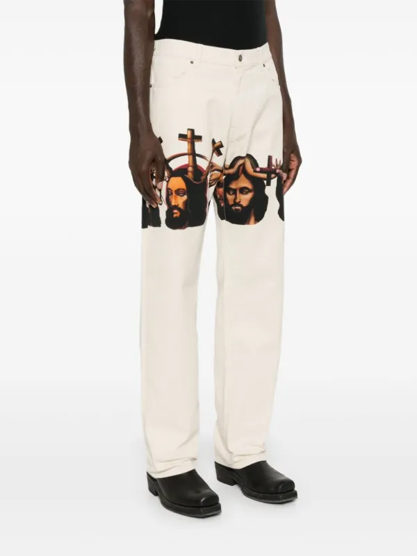 424 graphic-print Baggy Jeans White FARFETCH IN