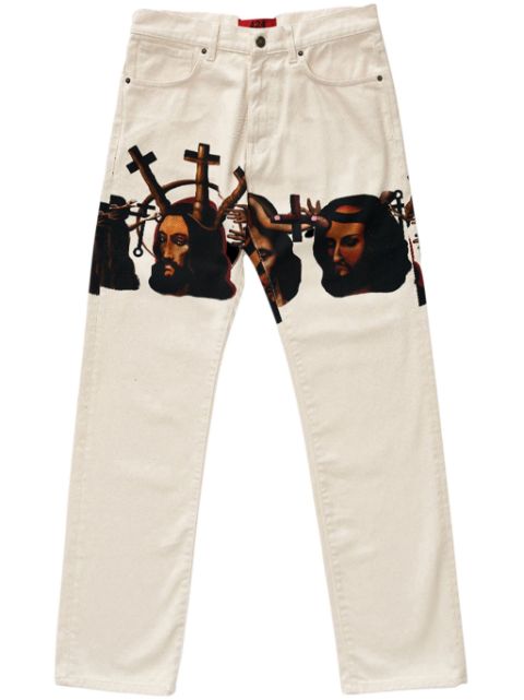 424 graphic-print baggy jeans 