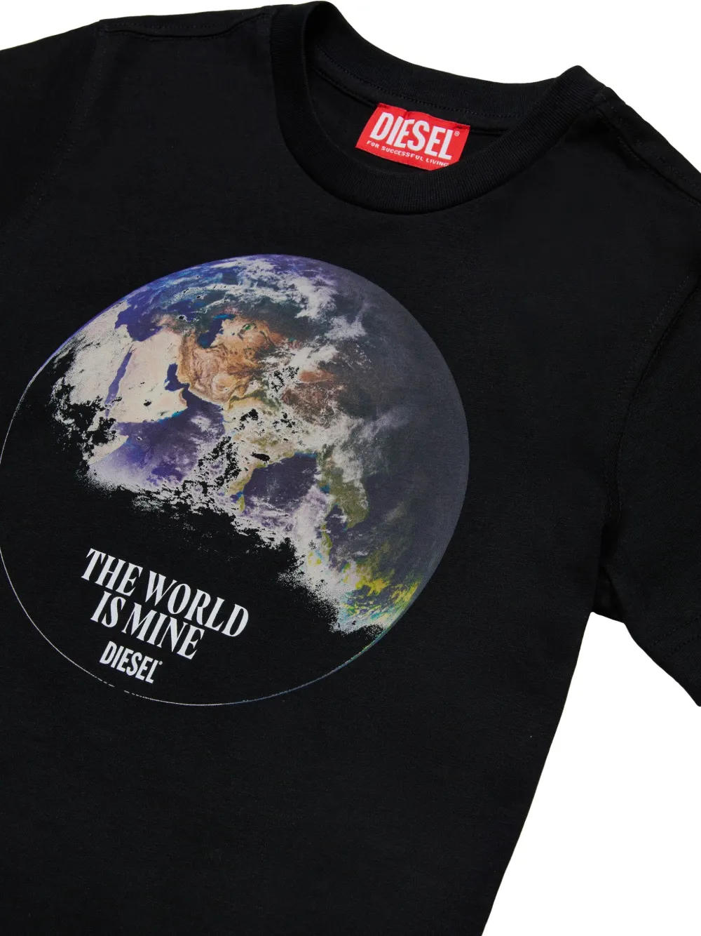 Diesel Kids T-shirt met logoprint Zwart
