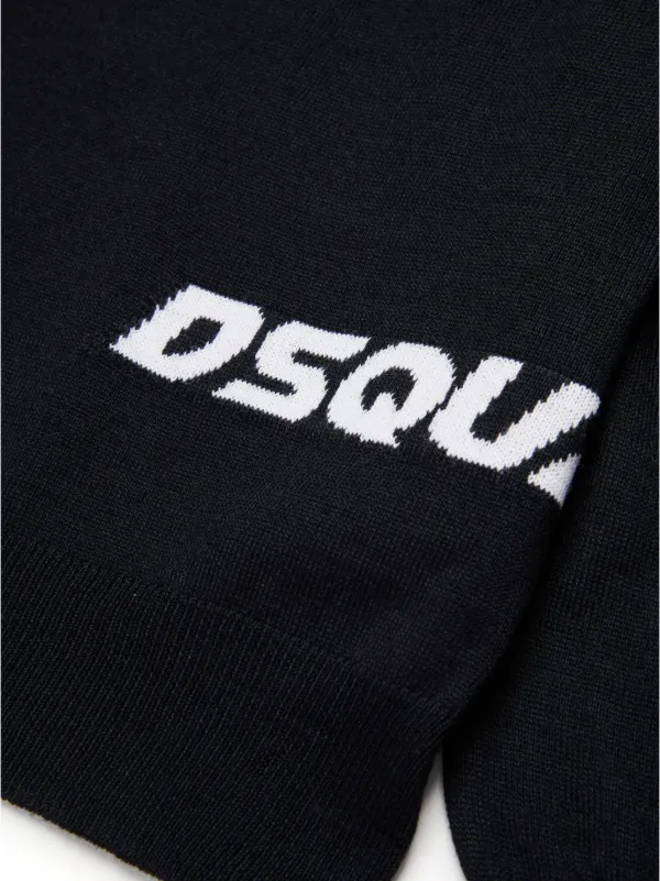 DSQUARED2 KIDS インターシャ ロゴ セーター | ブラック
