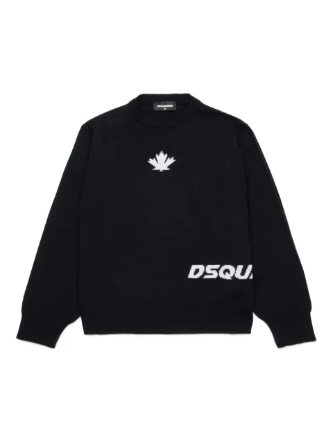 DSQUARED2 KIDS intarsia knit-logo jumper