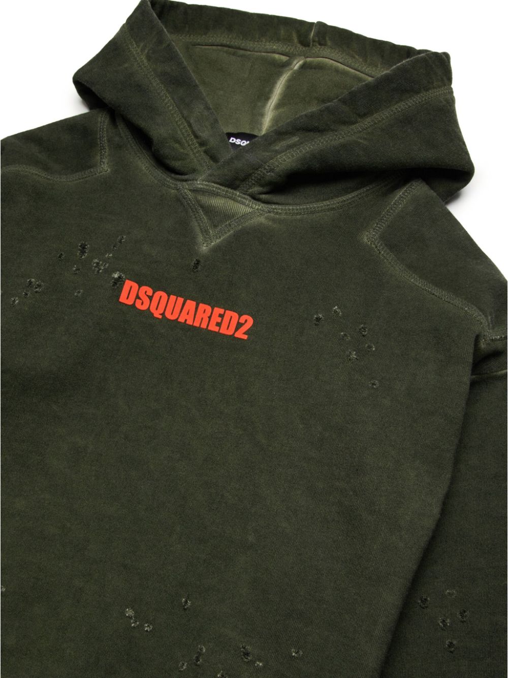 Shop Dsquared2 Logo-print Cotton Hoodie In Green