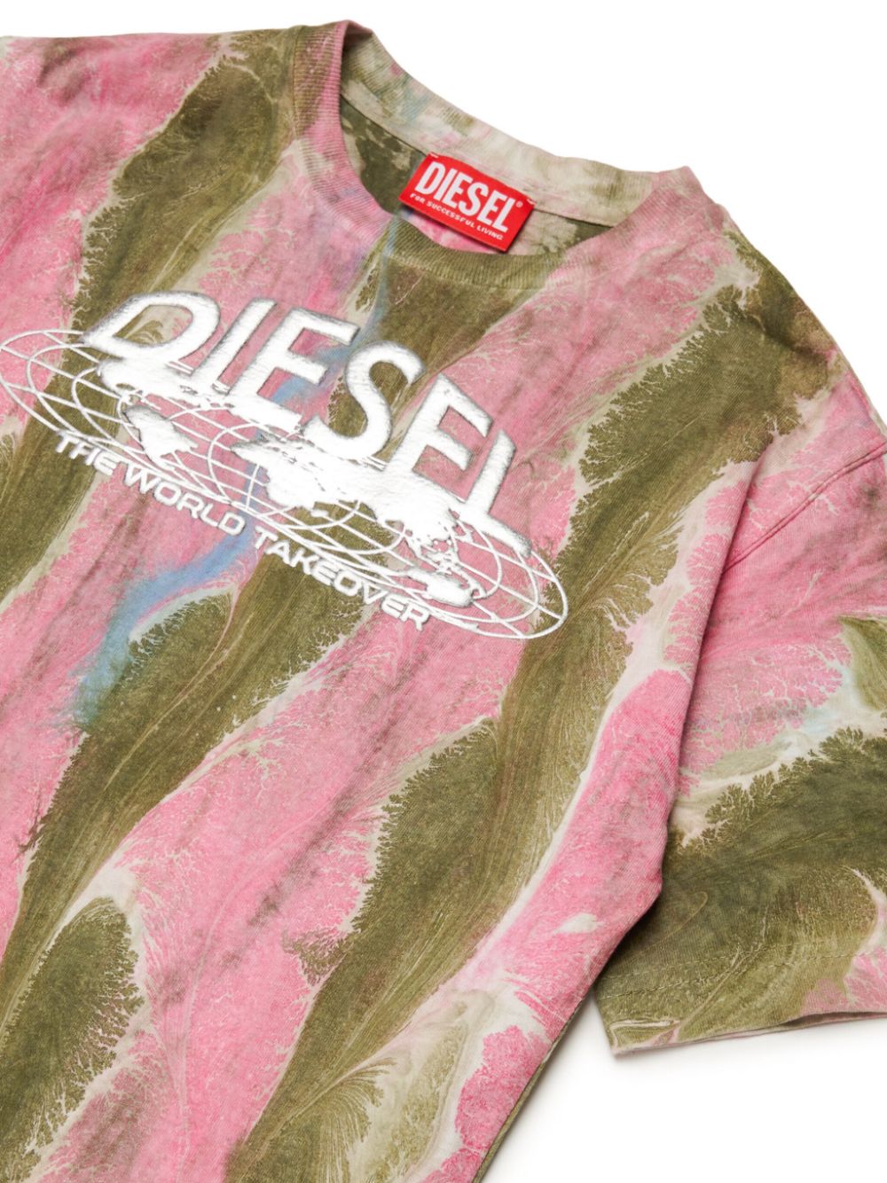 Diesel Kids Katoenen T-shirt met print Roze