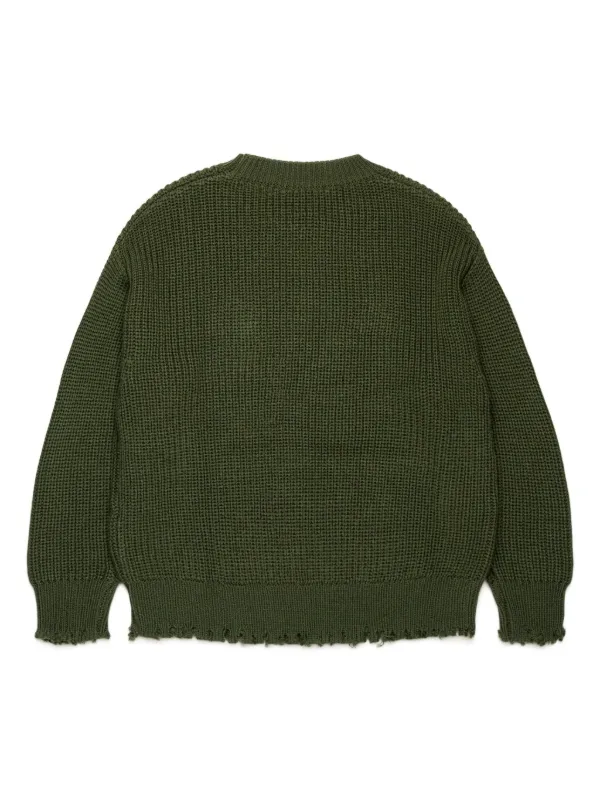 MM6 Maison Margiela Kids logo-embroidered ribbed-knit Jumper 