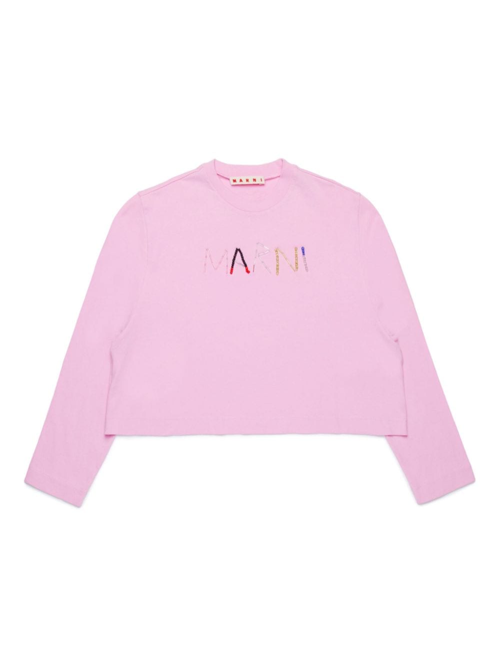 Marni Kids Katoenen T-shirt met logo Roze