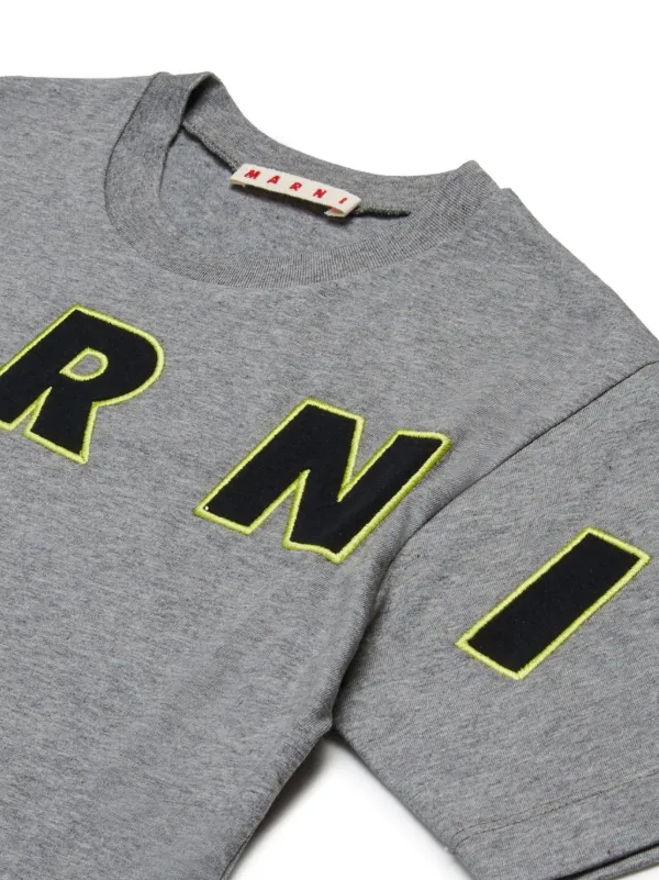 Marni Kids logo-embroidered T-shirt | Grey | FARFETCH Marni Kids logo-embroidered T-shirt | Grey | FARFETCH