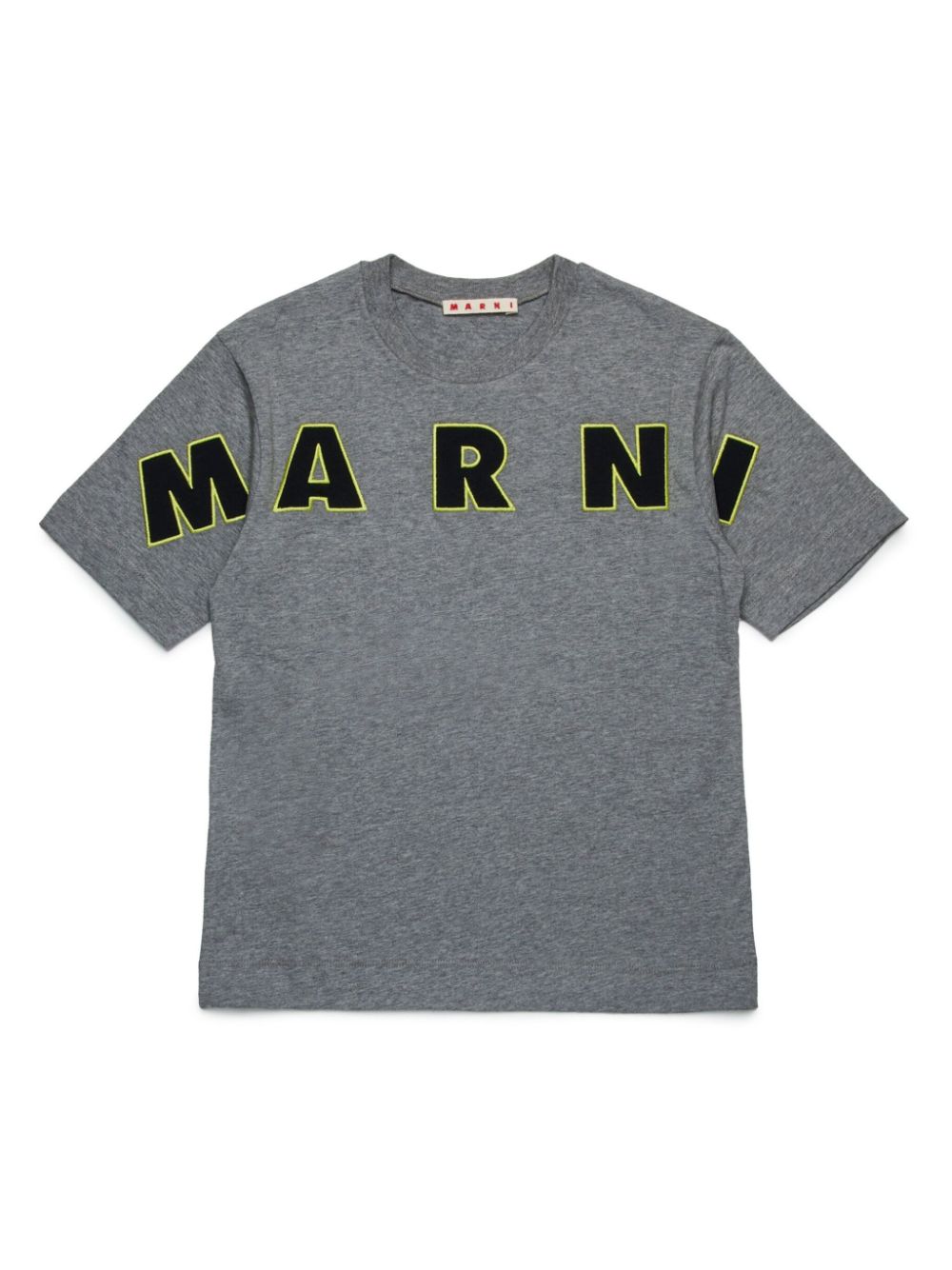 Marni Kids' Logo-embroidered T-shirt In Gray