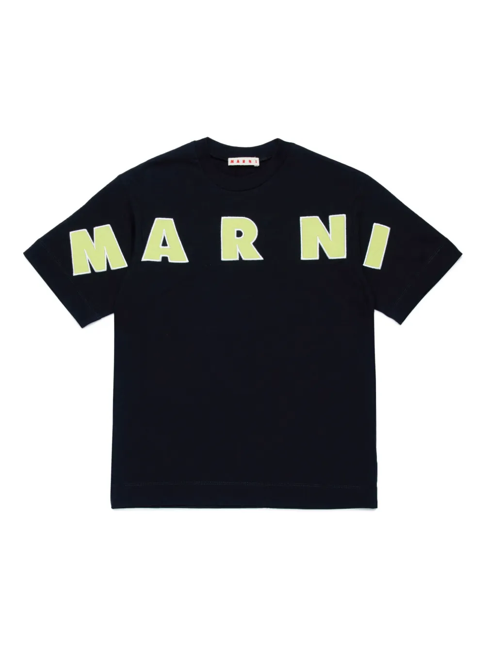 Marni Kids' Logo-embroidered T-shirt In Black