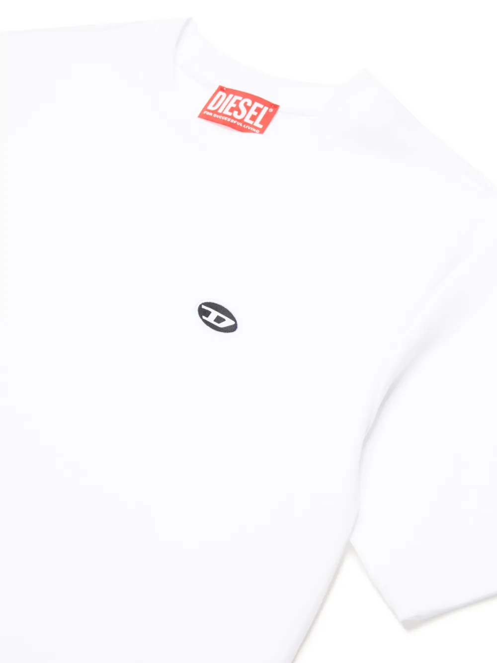 Diesel Kids Katoenen T-shirt met logopatch Wit