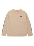 Diesel Kids Cashmere-blend plain knitted pullover - Neutrals