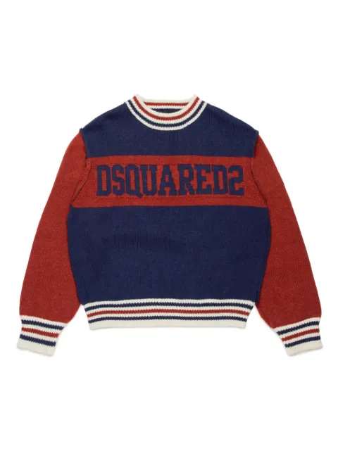 DSQUARED2 KIDS suéter tejido con logo en intarsia