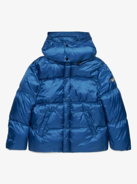 Diesel Kids Jaqueta com capuz e aplicação de logo