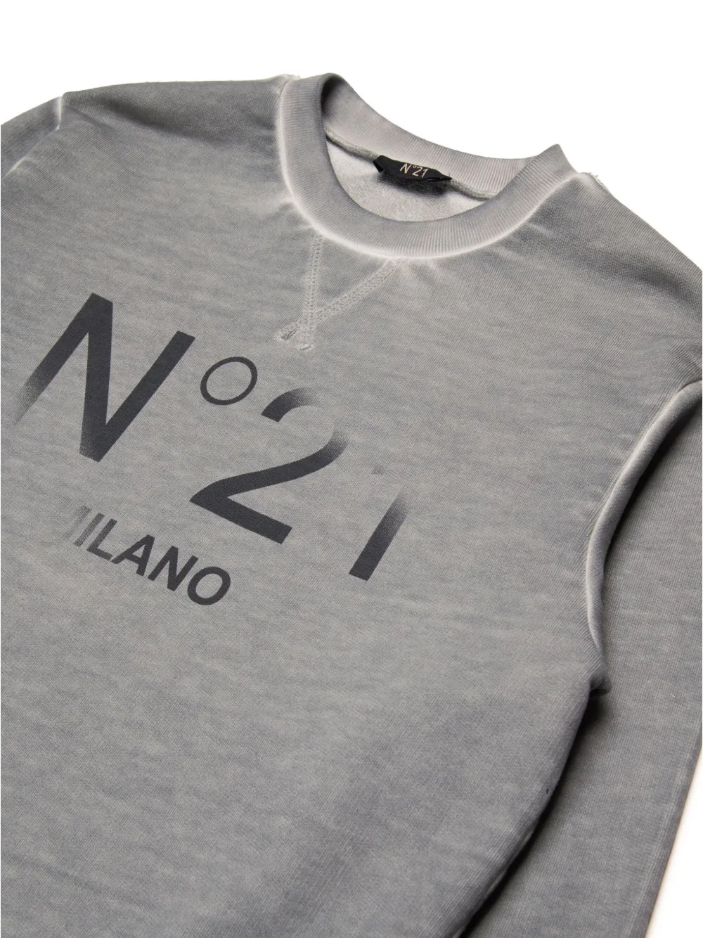 N°21 Logo-print Cotton Sweatshirt In Grey
