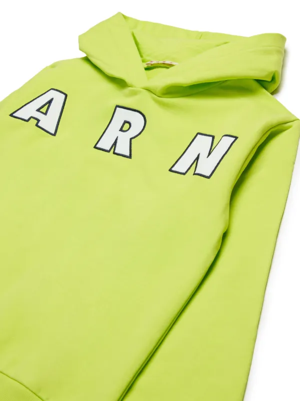 関税・送料込 MARNI Logo print cotton パーカー Marni logo-print Cotton Hoodie | Blue | FARFETCH