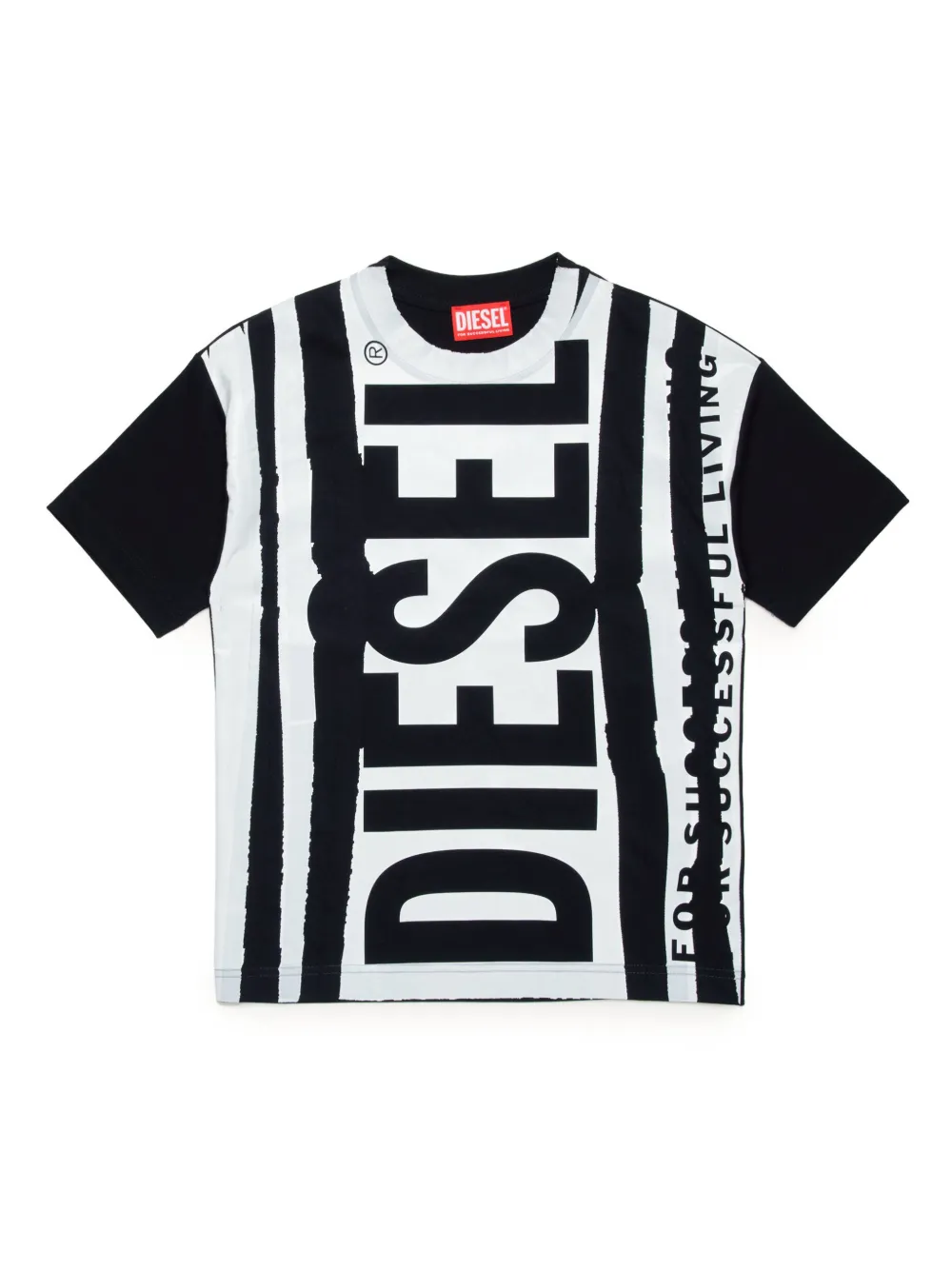 Diesel Kids Katoenen T-shirt met logoprint Zwart