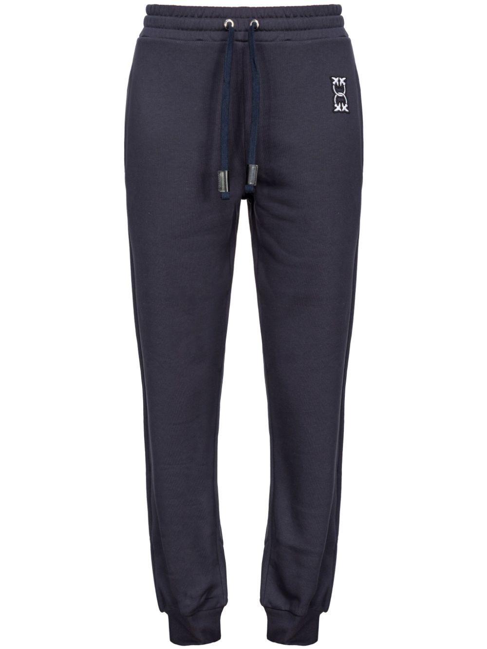 Shop Pinko Carico Drawstring Cotton Track Pants In Blue